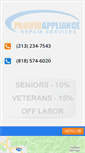 Mobile Screenshot of pacificappliancerepairs.com